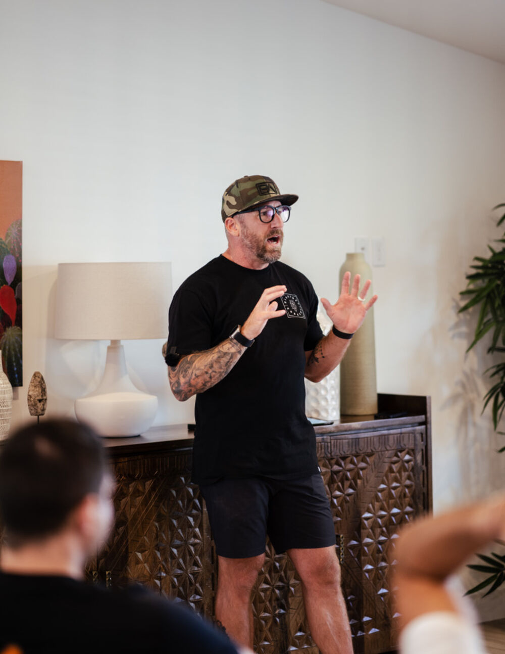 Ryan teaching a room of men